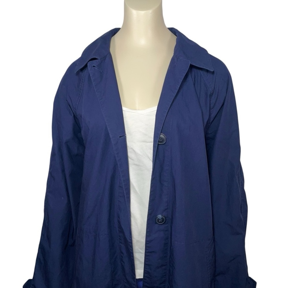 Gap oversized MAC coat lightweight trench  Navy sz L - Picture 4 of 11